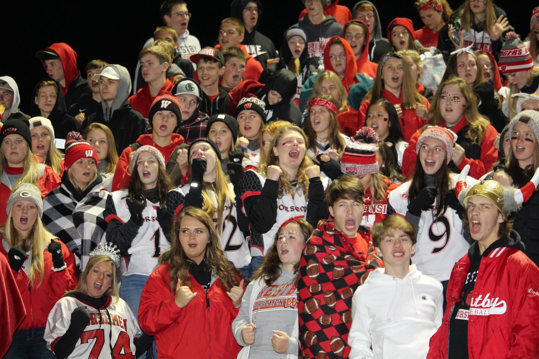 Cheering students